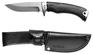 Gerber Gator Premium Knife, fixed blade with leather sheath.