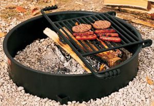 Most campsites at State Parks or even private Car Camping sites will have a fire ring and a cook grate.
