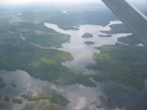 Flying into Woodland Caribou Provincial Park