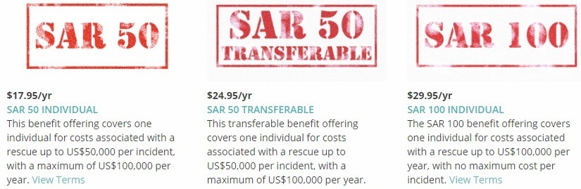 Example of SAR Insurance costs from GEOS